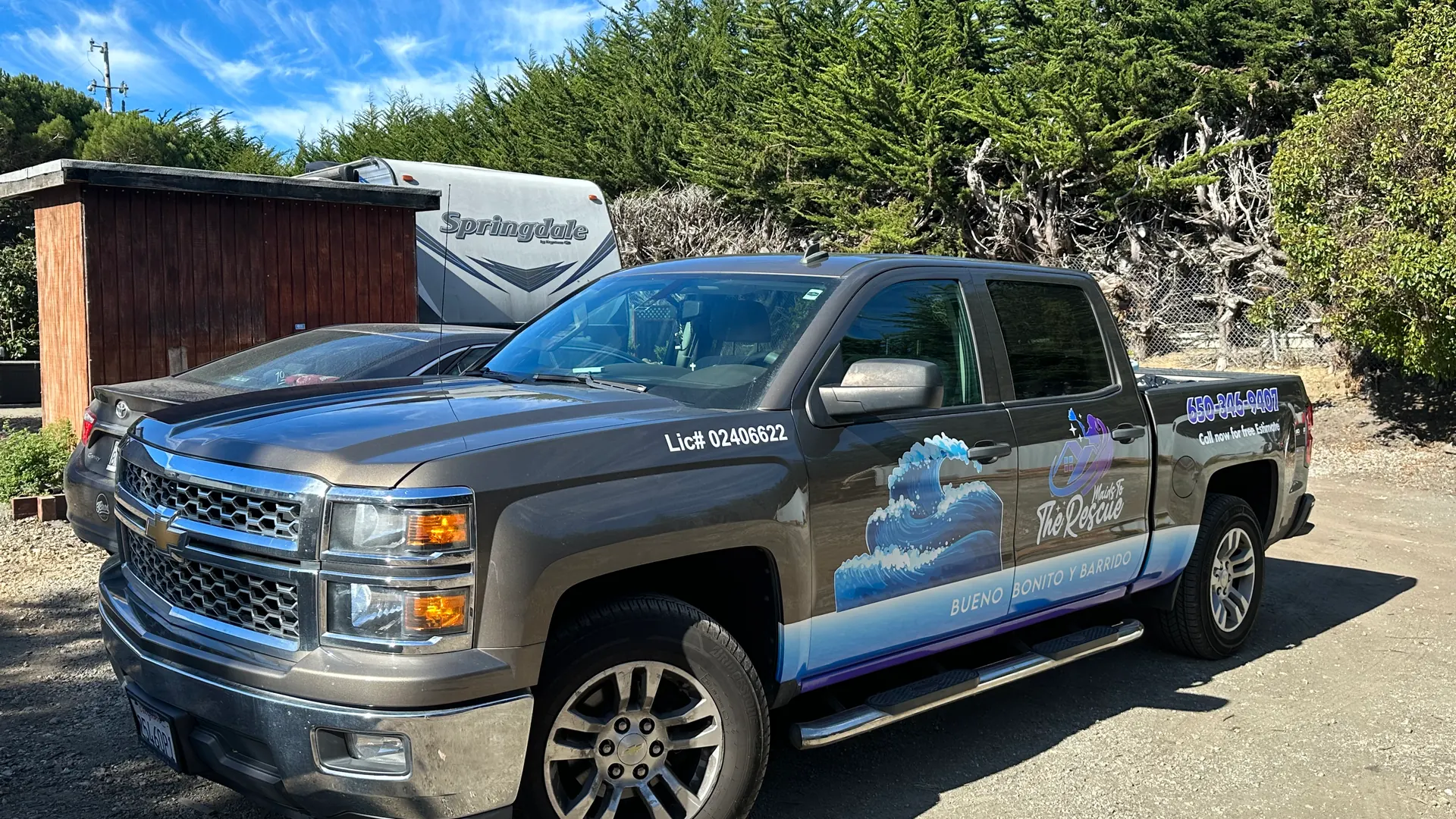 Chevrolet Silverado with a commercial wrap — Oka's Car Care, Mountain View