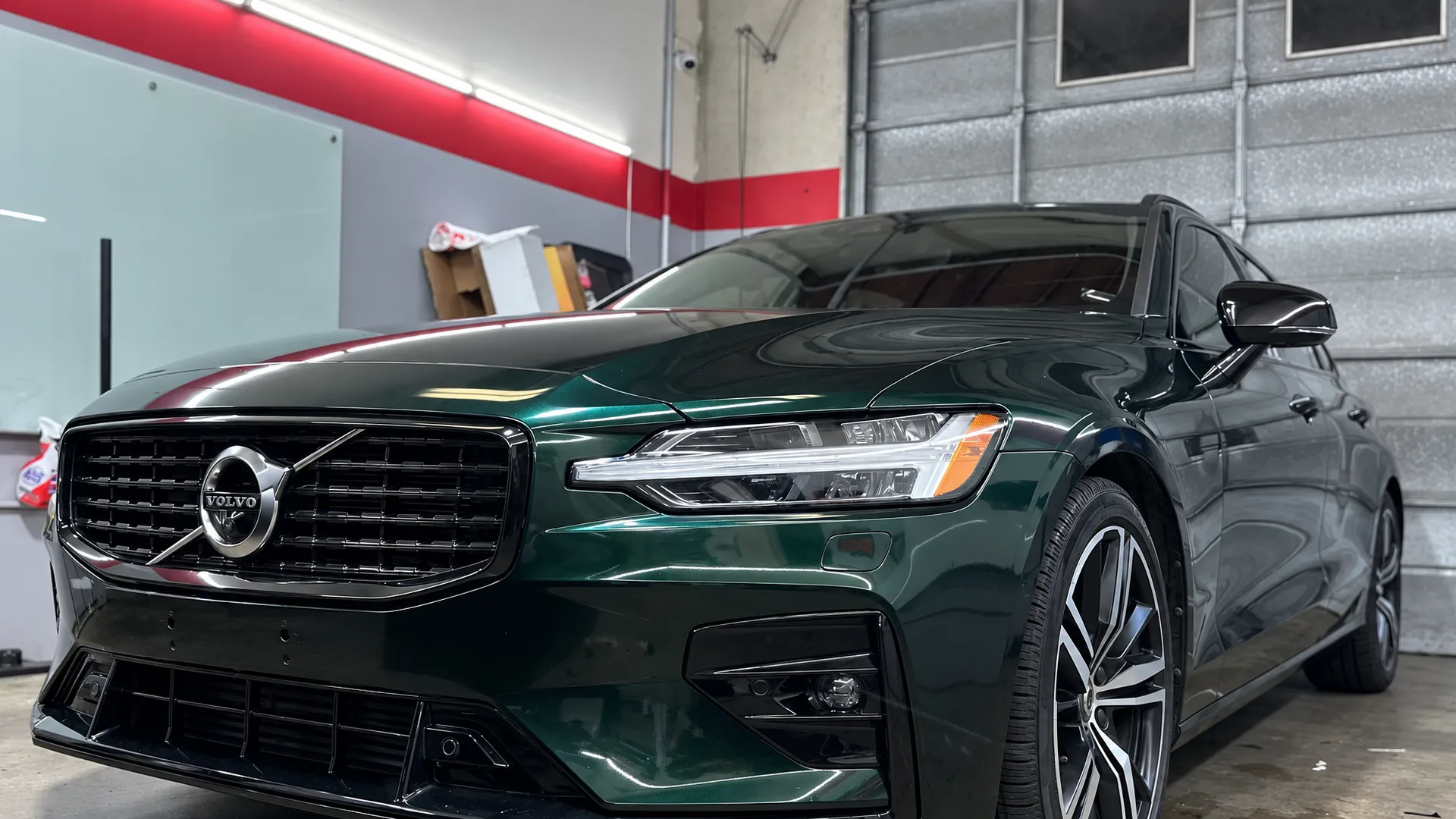 Volvo S60 in dark green in the bay — Oka's Car Care, Mountain View