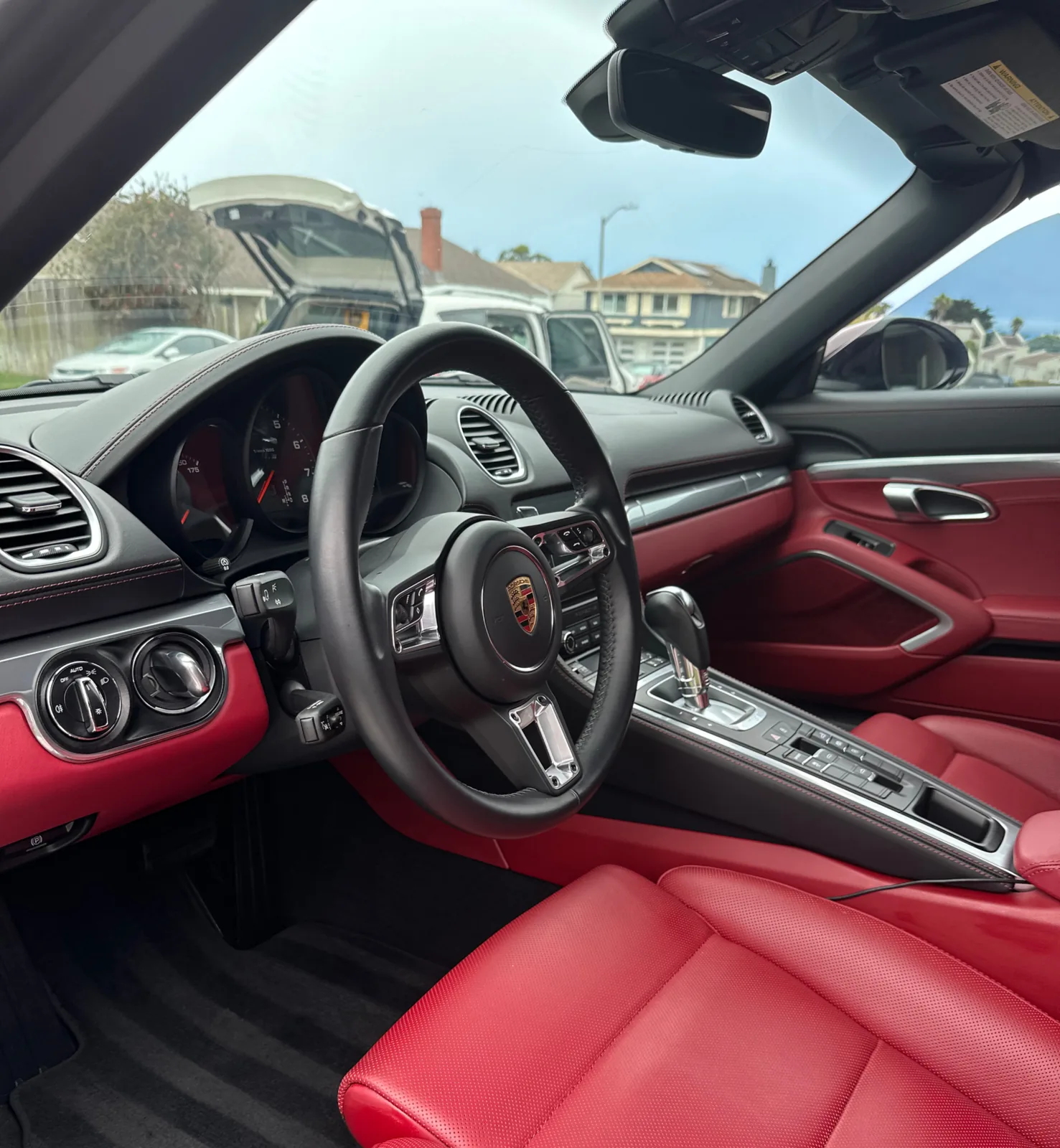 Porsche interior with red leather — Oka's Car Care, Mountain View