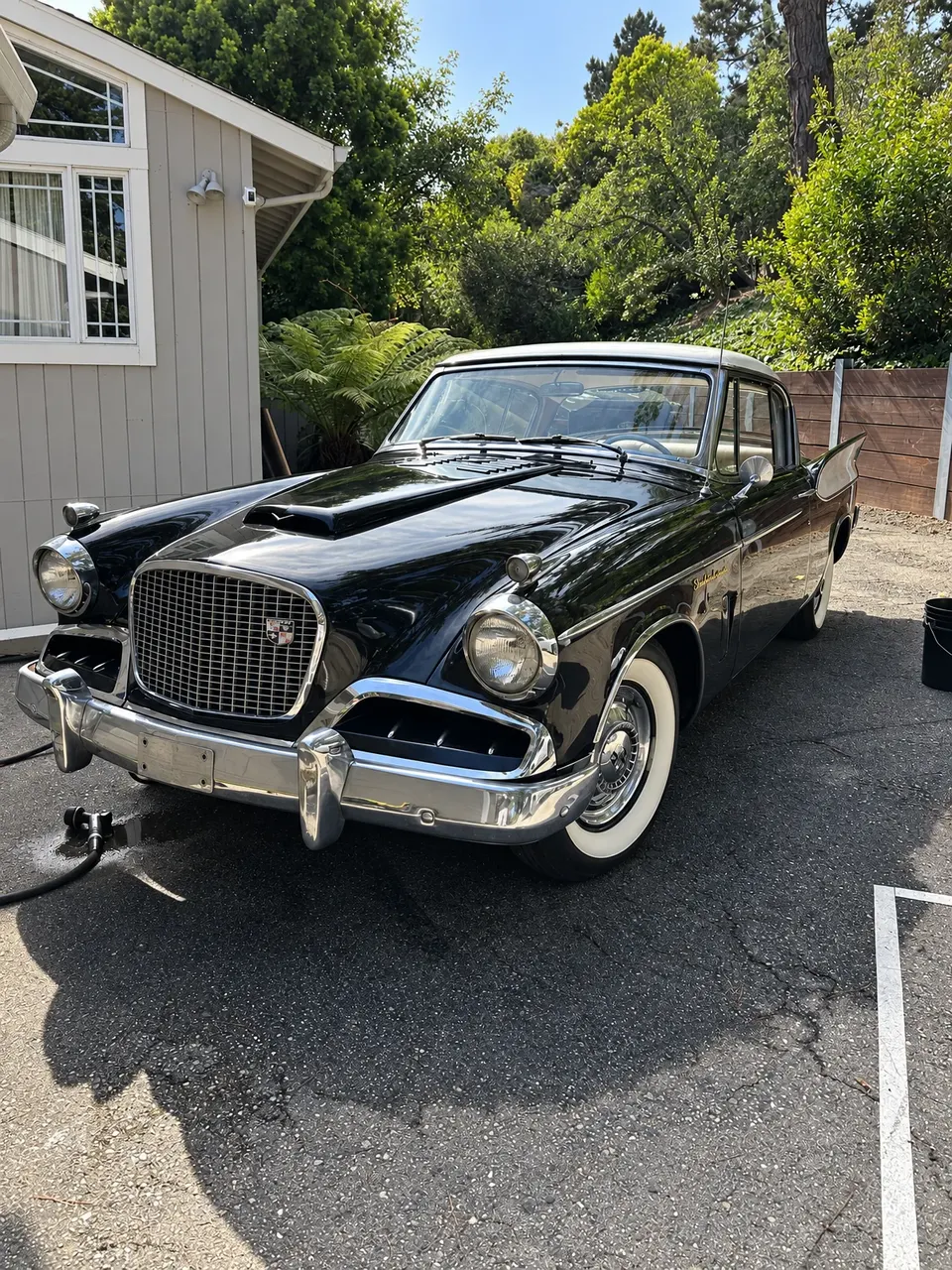 Classic Studebaker in black and white, detailing gallery, Oka's Car Care, Mountain View