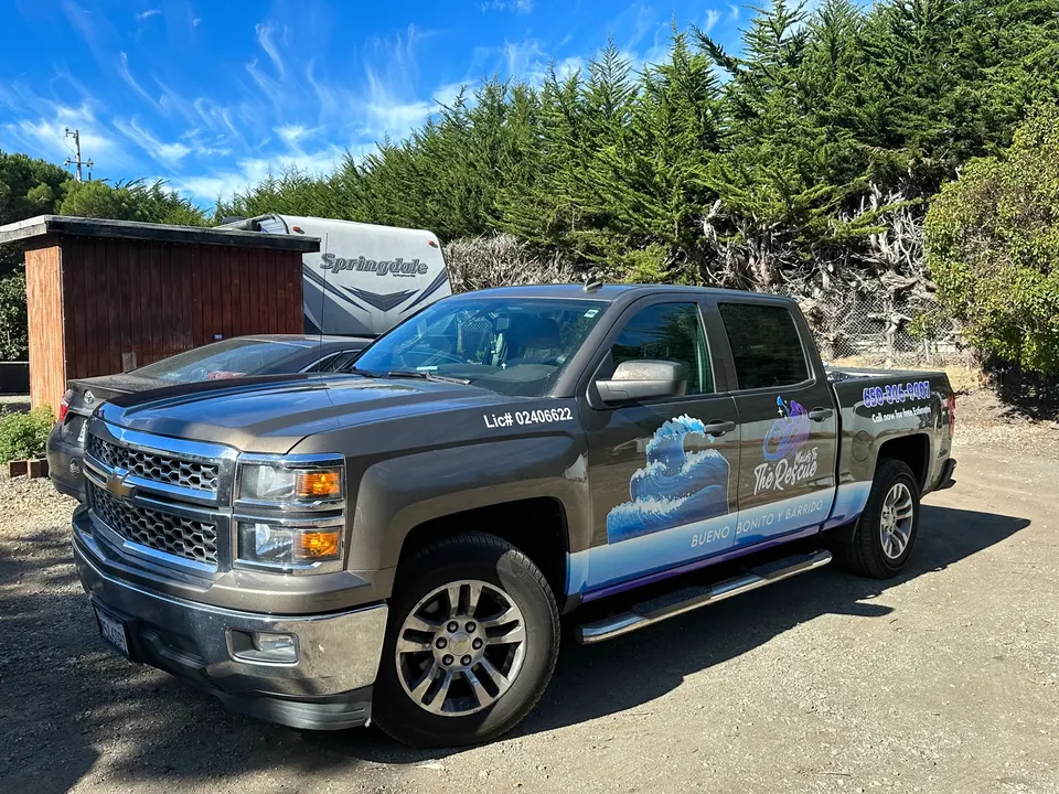 Chevrolet Silverado with a commercial wrap, wraps gallery, Oka's Car Care, Mountain View